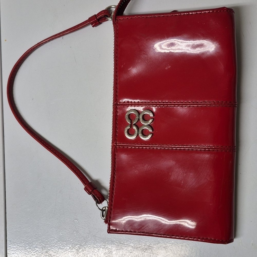 ♡HostPICK ♤Coach Red Leather Wallet with silver Hardware